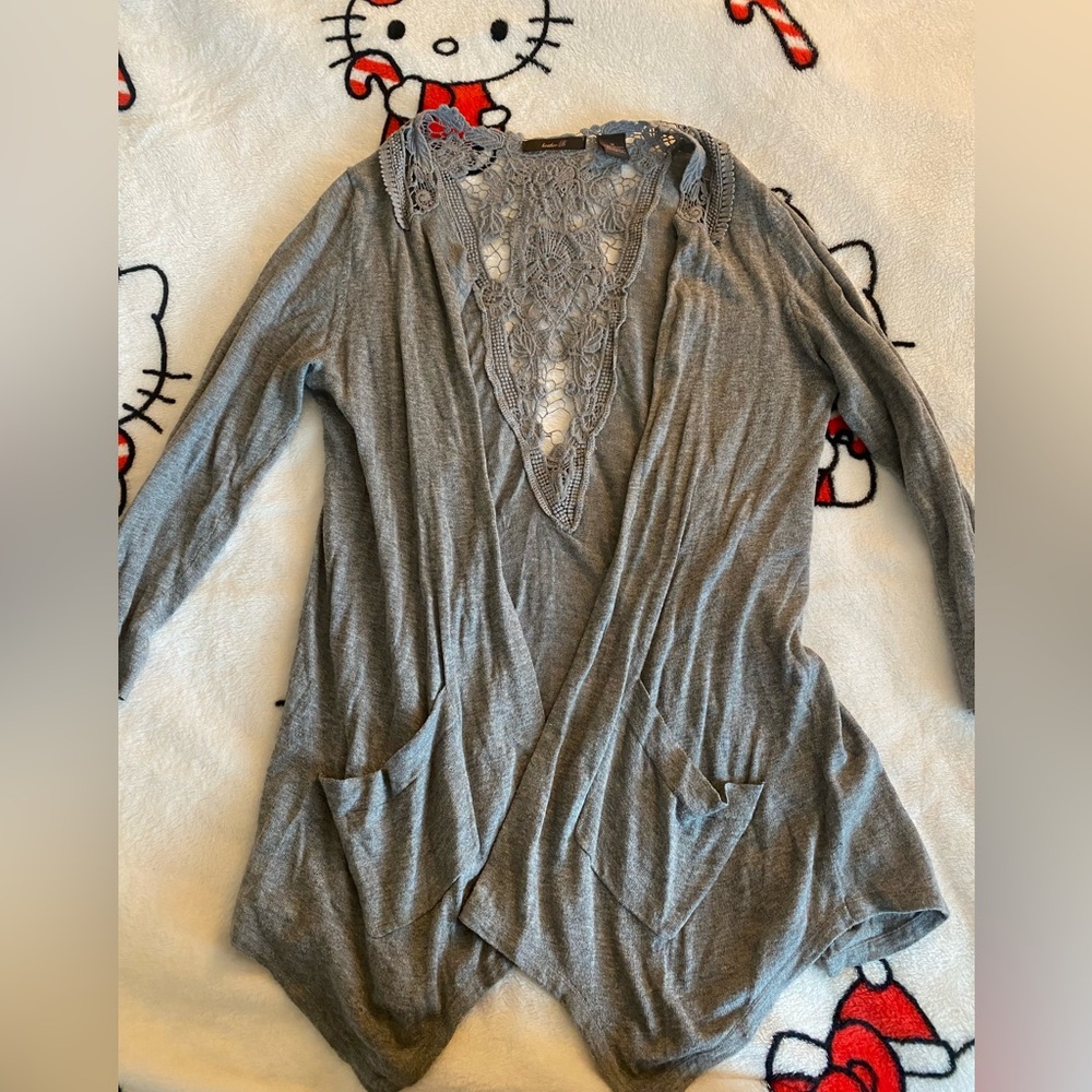 Y2K Heather B gray cardigan